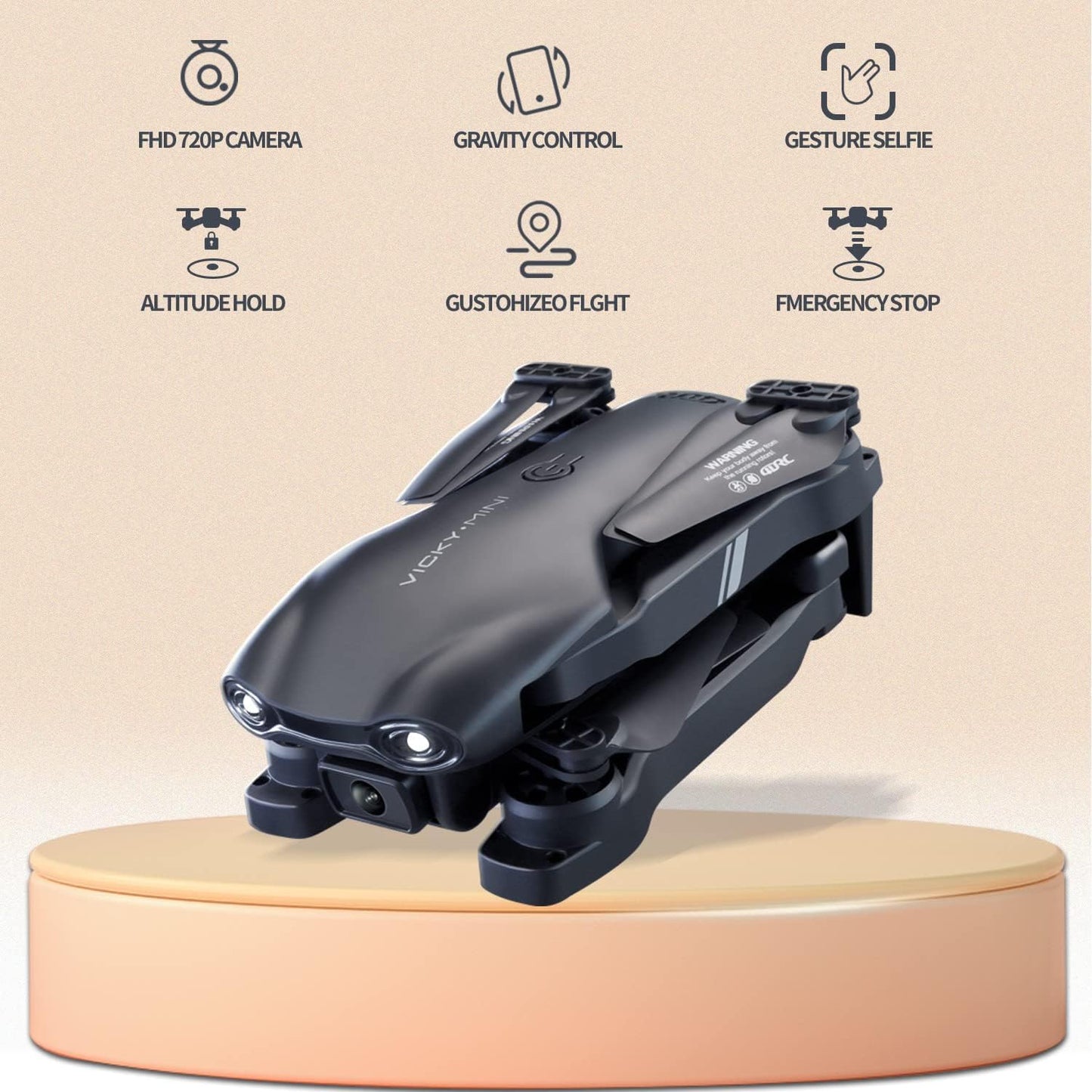 4DV13 Drone with 1080P HD Camera – FPV Quadcopter for Kids & Beginners, Altitude Hold, Gesture Control (Black)