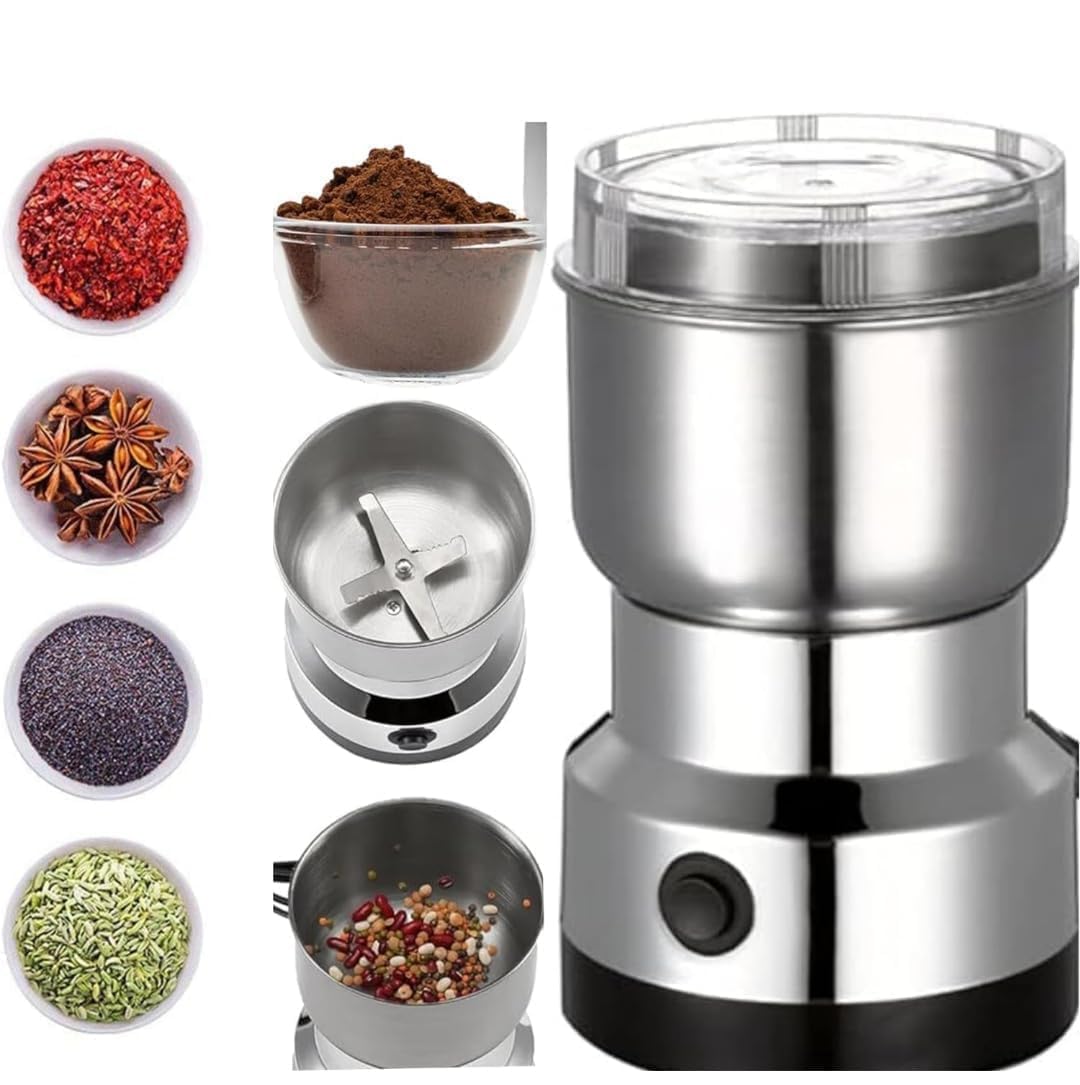 Nima Electric Coffee & Spice Grinder 150W – Stainless Steel Dry Masala Grinder for Coffee Beans, Nuts & Spices