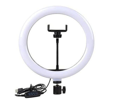 14-Inch LED Ring Light with 5ft Tripod & Phone Holder – USB Powered Dual Color Lighting for Vlogging & Makeup