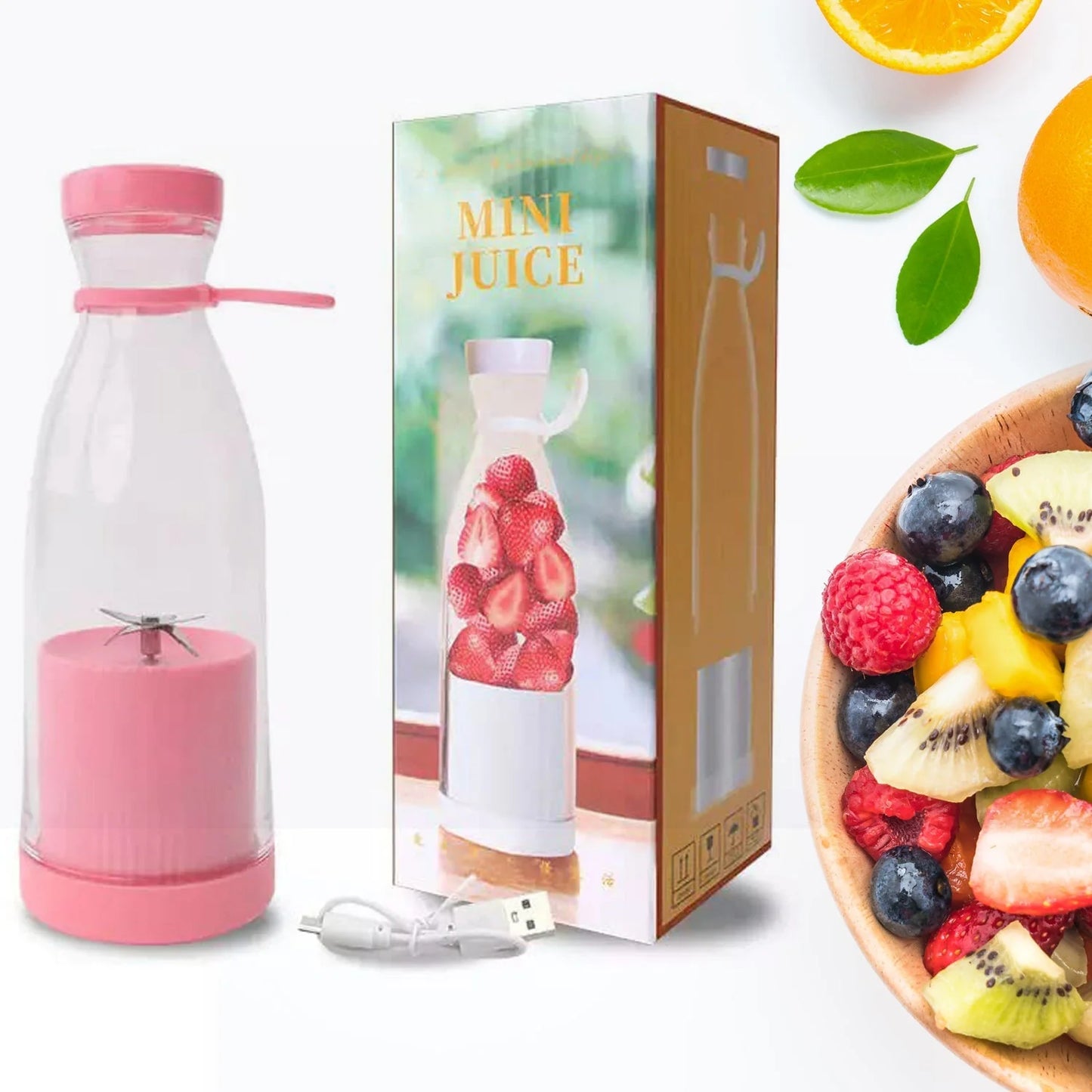 Portable Blender Juicer 420 ml – Rechargeable Smoothie Maker for Juice & Shakes (Multicolour)