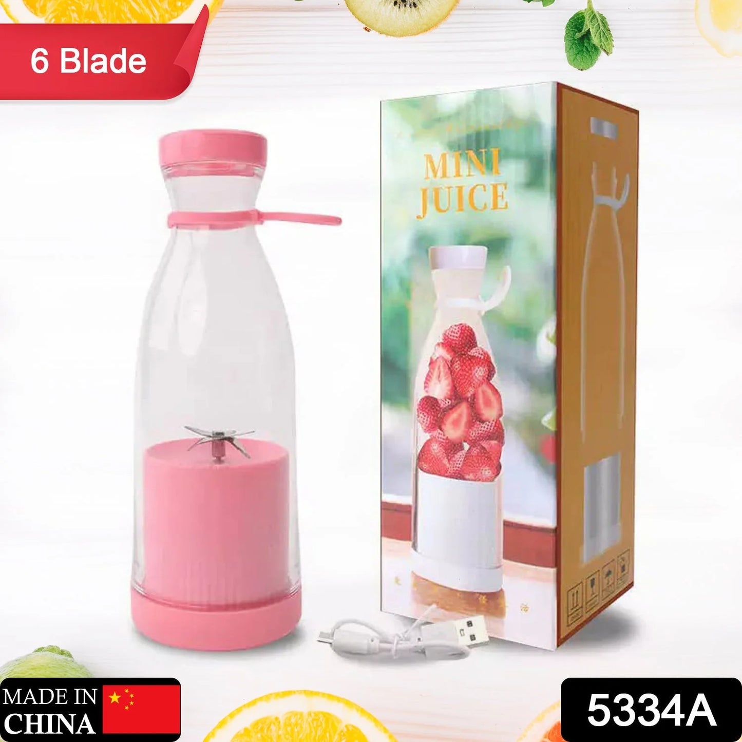 Portable Blender Juicer 420 ml – Rechargeable Smoothie Maker for Juice & Shakes (Multicolour)
