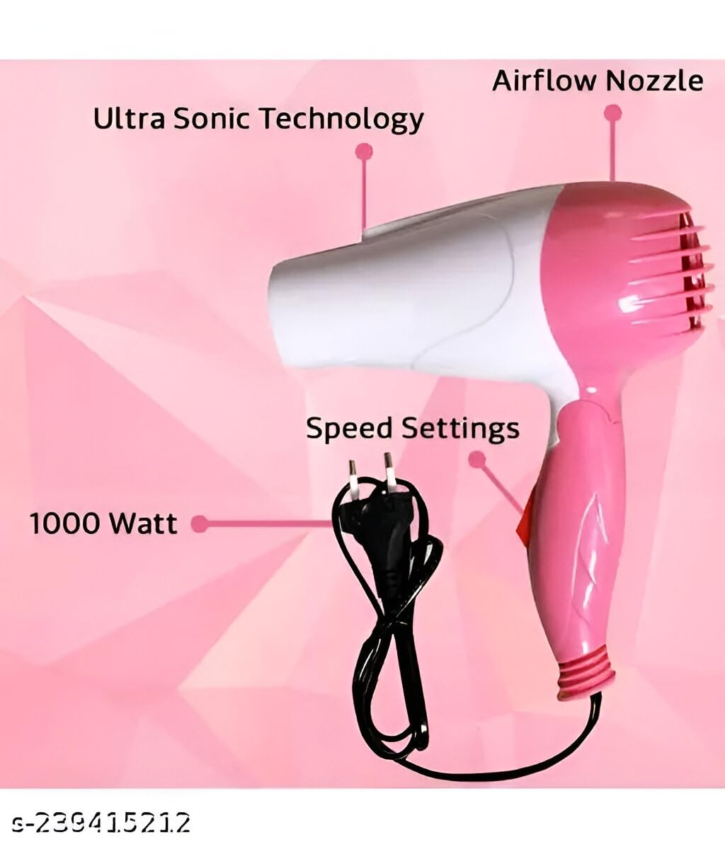Nova 1000W Compact Hair Dryer – Lightweight Travel Hair Dryer with Cool Shot & Concentrator Nozzle