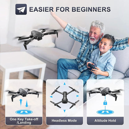 4DV13 Drone with 1080P HD Camera – FPV Quadcopter for Kids & Beginners, Altitude Hold, Gesture Control (Black)