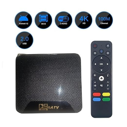 Android TV Box 4K Ultra HD – Smart Streaming Media Player with Bluetooth Voice Remote (Black)