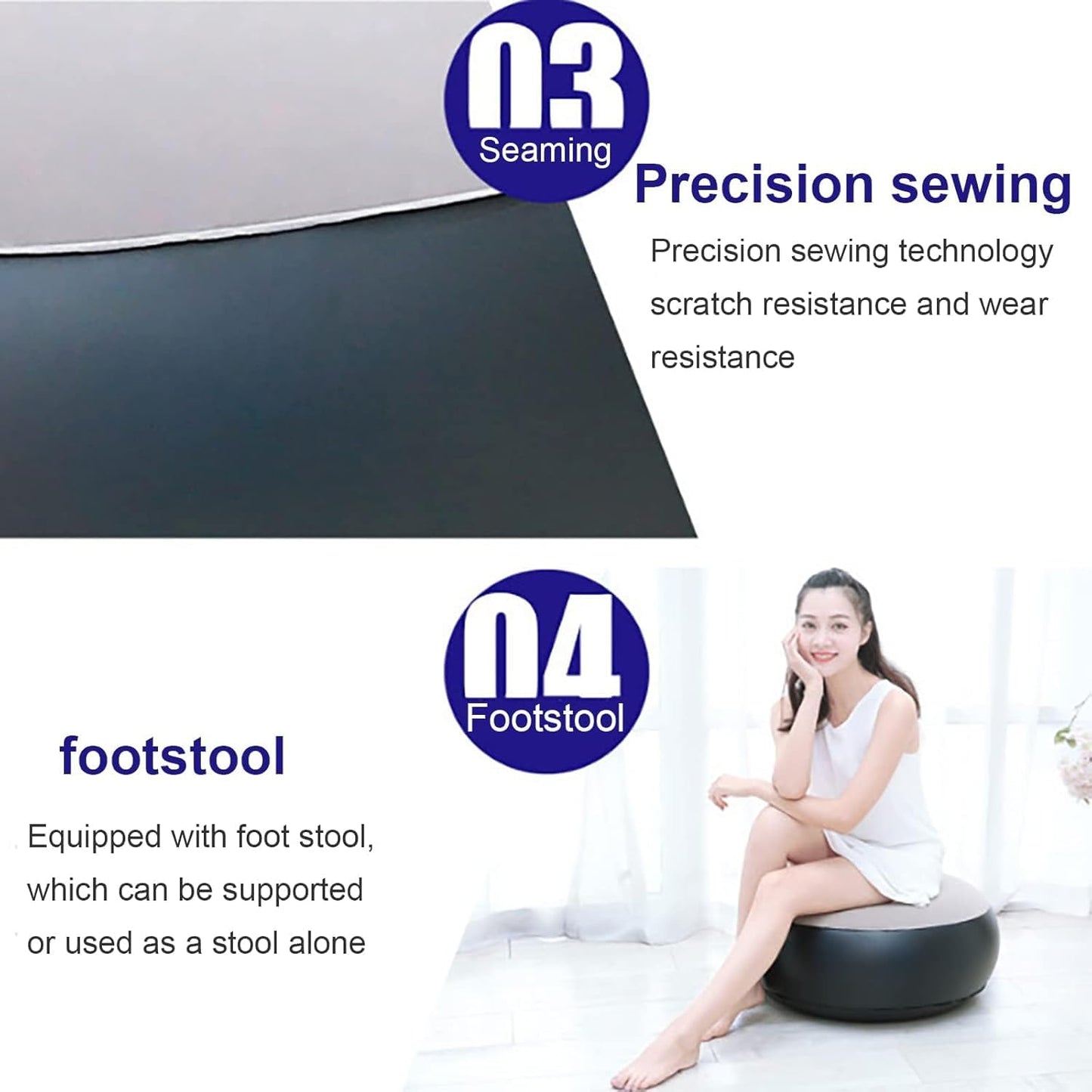 Inflatable Sofa with Air Pump & Footstool – Portable Air Couch Chair for Indoor & Outdoor Use