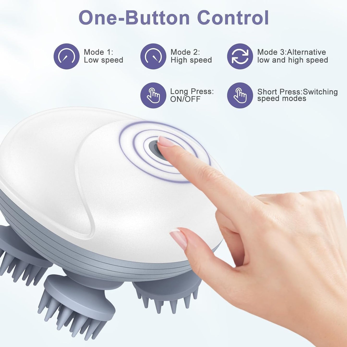 Scalp Head Massager with 96 Silicone Kneading Points – Detachable Scalp, Body & Hair Massager (Random Color)