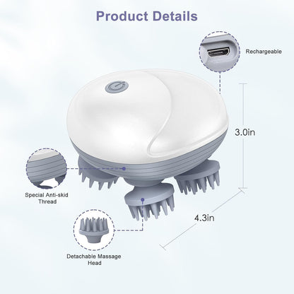 Scalp Head Massager with 96 Silicone Kneading Points – Detachable Scalp, Body & Hair Massager (Random Color)