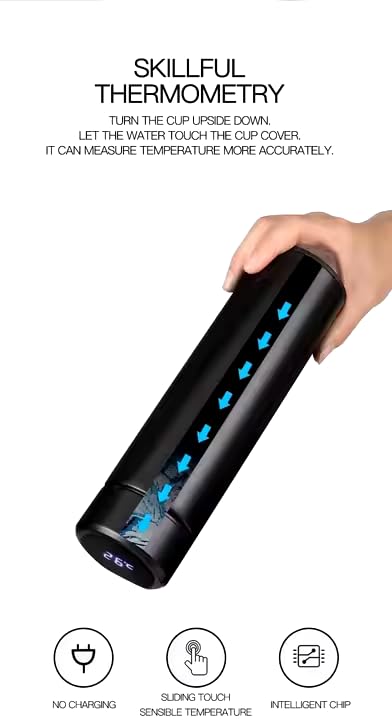 500ml LED Temperature Vacuum Flask – Ombre Stainless Steel Insulated Water Bottle (Hot & Cold)